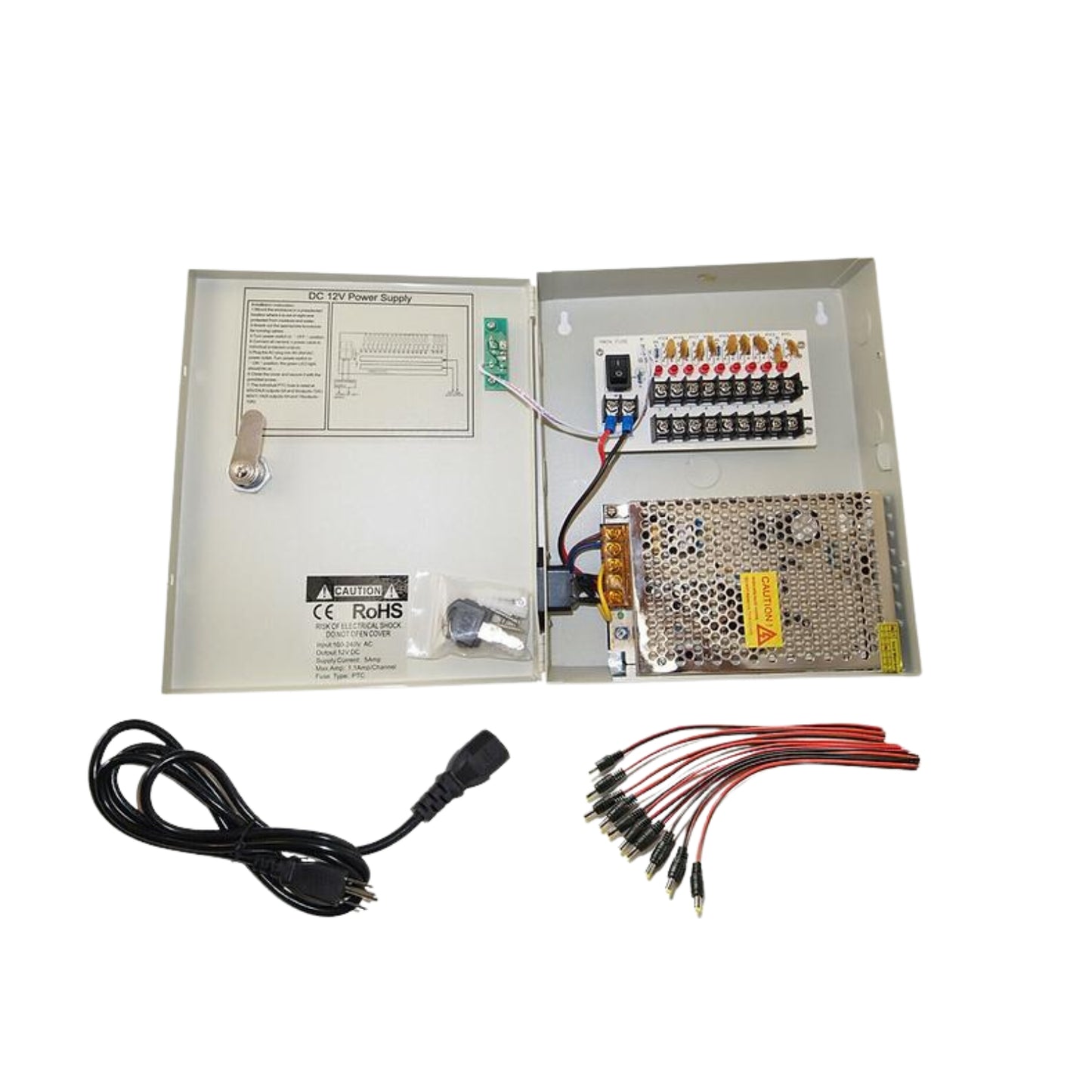 CP1209-5A 9CH 12V 5A CCTV Power Supply Box with Reset