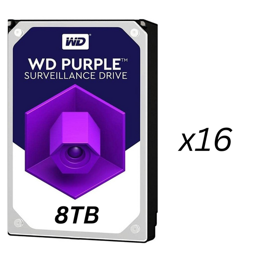 128TB Western Digital WD Purple Surveillance Hard Drive 16x 8TB Bundle