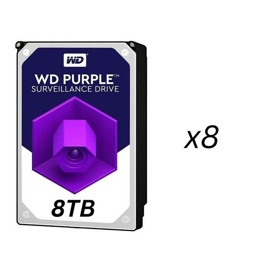 64TB Western Digital WD Purple Surveillance HDD 8x 8TB Bundle