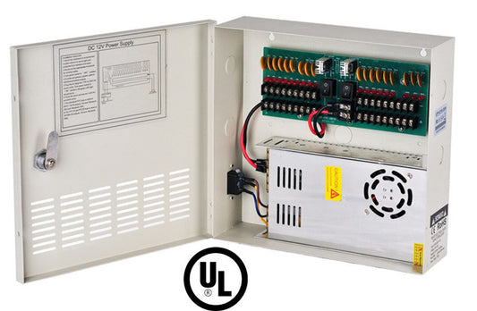 OCB-PS18DC30 12V 30A CCTV Power Supply Box | 18-Channel Distribution