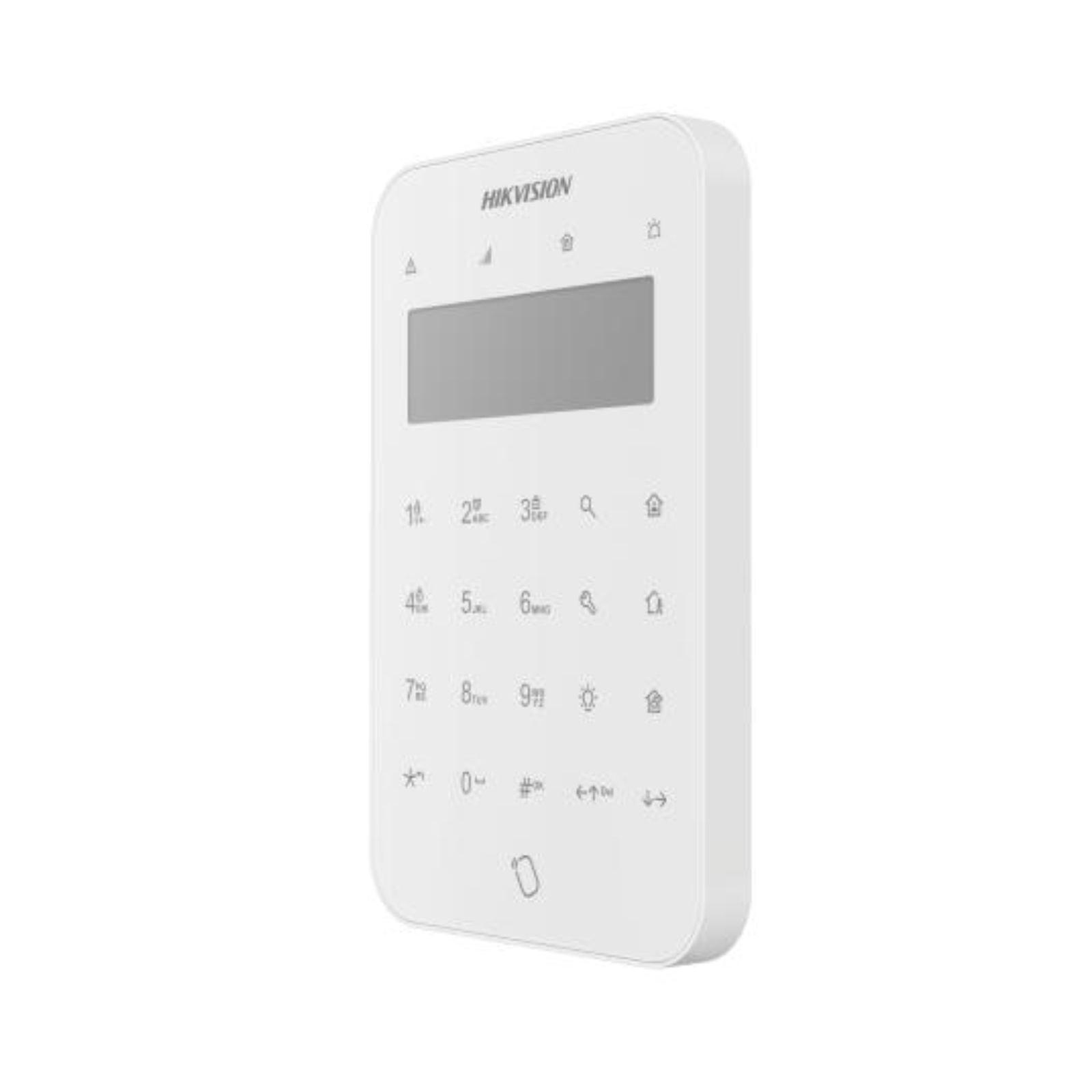 Hikvision DS-PK1-LT-WB Wireless LCD Keypad - Dual-Band 433 MHz, AES-128 Encrypted, Wall Mountable for AX PRO Alarm