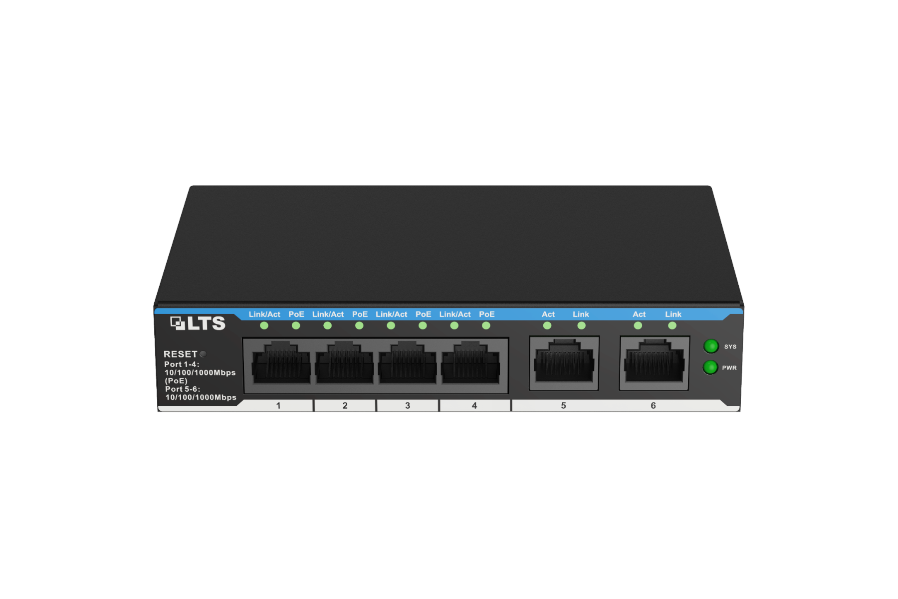 LTS Pro-X 6-Port Gigabit Switch with 4 PoE Ports
